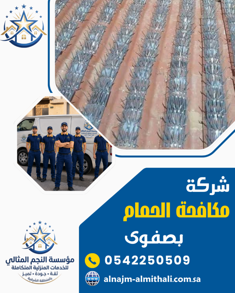 مكافحة حشرات — شركة مكافحة الحمام بصفوى 0542250509 تركيب طارد الحمام